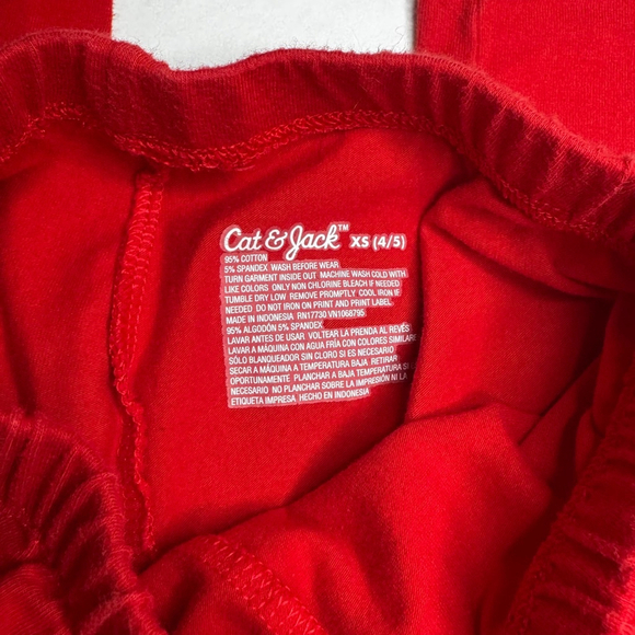 Cat & Jack Toddler Valentine Red Velour Hearts Pullover Sweatshirt & Leggings XS - Picture 7 of 7